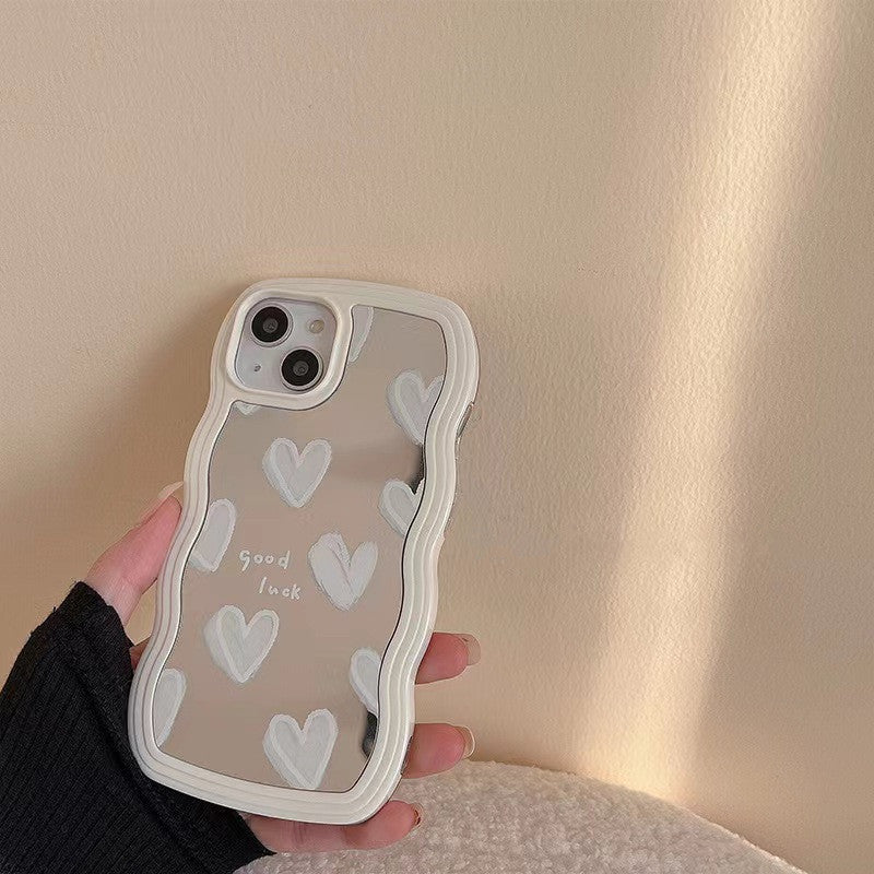 White Mirror Heart Phone Case