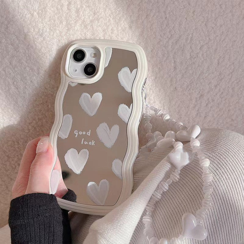 White Mirror Heart Phone Case