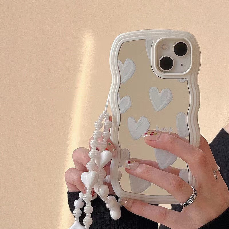 White Mirror Heart Phone Case