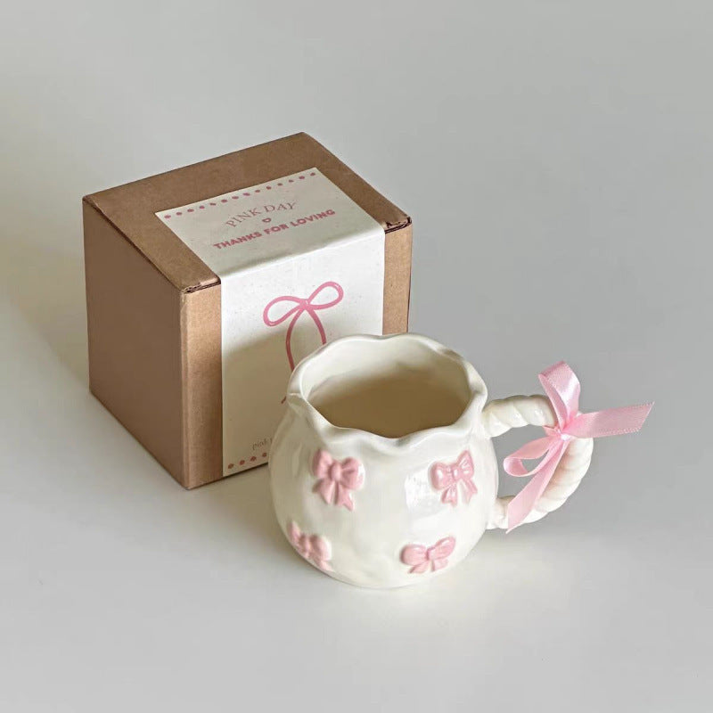 Handmade Ribbon Ceramic Mug