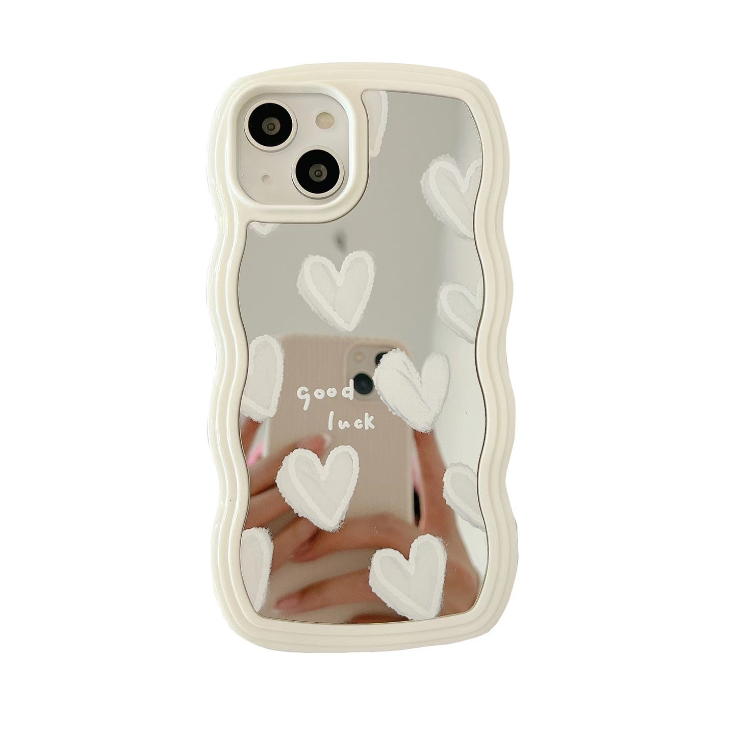 White Mirror Heart Phone Case