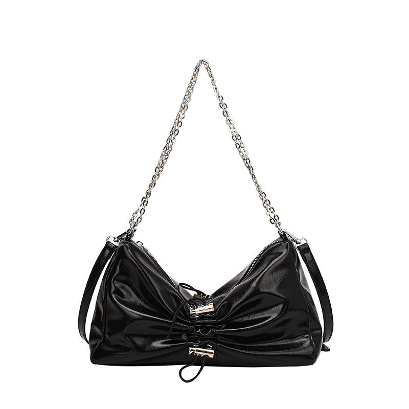 Ribbon Vegan Leather Shoulder Bag